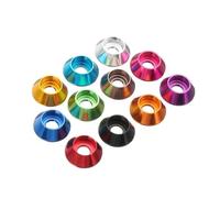 Cone Cup Countersunk Washers, Aluminum Alloy Cup Head Washers For Screws Bolts Multicolor M2-M4 Pack Of 10(Orange,M2-2MM-10PCS)