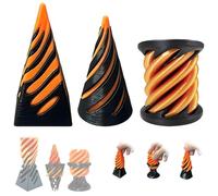 Cone Fidget Toy for Kids, 3 Pcs Impossible 3D Printed Spiral Cone Fidget Toy Mini Stress Relief Sensory Toys Impossible Pyramid Passthrough Sculpture Cool Stuff Desktop Decor Gift for Kids Adults