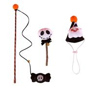 Cone Hat For Pumpkin Toy Wand Pumpkin Fishing With Rod For Indoor Felines Play Chewing Teaser Toy For Cats Teaser Wand