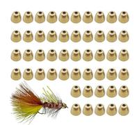 Cone Heads for Tying Tubes,Brass Cone Heads for Fly Tying | Brass Slotted Cone Head Head 50 Pieces Cone Head Beads - Copper Fly Tying Materials Sink C