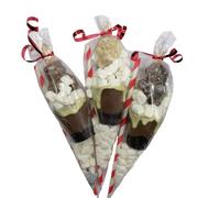 Cone Hot Chocolate Stirrers Spoons Stick with Taddy Bear Individually wrapped Handmade (3)