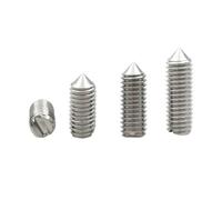 Cone Point Set Screws,10pcs M1.6 M2 .5 M3 A2-70 304 Stainless Steel Slotted Head Cone Point Tapered End Headless Grub Set Screw Bolt(8mm,M2 (10pcs))