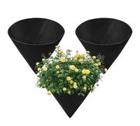 Cone Shaped Hanging Baskets Liners 12/14/16 Inch, 3 Pack Cone Hanging Basket Planter Liner, Non Woven Planter Baskets Liners for Outdoor, Avoid Bird Nesting Replacement Plants Baskets Felt Liners