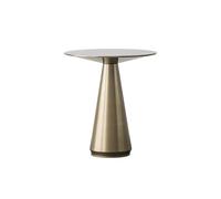 Cone-Shaped Side Table, Brushed Metal Accent Table, Sturdy Pedestal Design for Living Room, Bedroom, and Contemporary Office Spaces