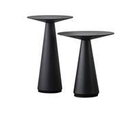 Cone-Shaped Side Table, Brushed Metal Accent Table, Sturdy Pedestal Design for Living Room, Bedroom, and Contemporary Office Spaces
