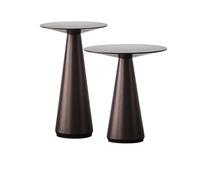 Cone-Shaped Side Table, Brushed Metal Accent Table, Sturdy Pedestal Design for Living Room, Bedroom, and Contemporary Office Spaces