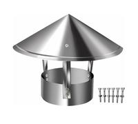 Cone Top Chimney Cap with Screen, Roof Cowl Rain Cover,Protector Cap Ending Draught Fire Roof Cowl,Chimney Pot Cap High Top All Purpose Chimney Cowl(D10cm*25cm/3.94in*9.84in)