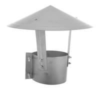 Cone Top Stainless Steel Chimney Rain Cap for Outdoor Flue | Silver Galvanized Finish, Blocks Leaves and Debris, Rooftop Installation, Fits Existing Clay Flue Tile