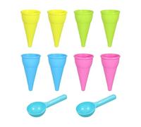 Cone Toy - Yellow Bucket, Set of 10 Beach Sand Shovels, Sand Playset, Construction | Water Fun Kit for Birthday D