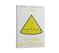 CONE VOLUME And SURFACE AREA Formulas Posters Geometry Educational Chart Poster 12x18inch(30x45cm)