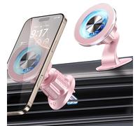 Coneclat for MagSafe Car Mount Magnetic Phone Holder for Car [2025 Upgraded 22X Magnets & Double-Hooks] Phone Holders for Your Car Stand for Dashboard Vent GPS for iPhone 17/16/15/14/13 Android-Pink