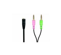 conecto 3.5 mm jack headset adapter, 4-pin socket to 2x 3-pin plug, 0.20 m