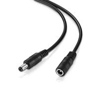 conecto, 5m 5.5 x 2.1 mm Plug to 5.5 x 2.1 mm Plug Extension Cylindrical Low Voltage Charging Cable - Black