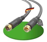 conecto Antenna Cable Satellite Cable Coaxial Cable Satellite Cable TV 1.00 m Double Shielded F-Connector for HDTV, Receiver, Satelite, Internet, DAB, Radio, Black