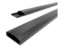 conecto Cable Duct with 3M Adhesive Tape Self-Adhesive for Gluing or Screwing Made PVC (Length 100 cm, Width 6 cm, Height 2 cm) Black