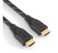 conecto, Premium Certified High Speed HDMI Monitor Cable, 4K Ultra HD, Dual Shielding, Nylon Braid, Black/Green, Length: 2.00 m