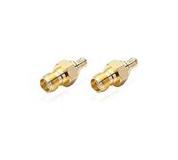 conecto SMA Adapter, MCX Coupler, SMA Female without Pin to MCX Male without Pin, Adapter for Connecting SMA Connectors to MCX Connectors, Gold Plated, Set of 2