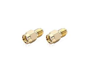 conecto SMA Adapter Set of 2: RP-SMA Male without Pin to SMA Female without Pin, Gold-Plated, 2-Pack