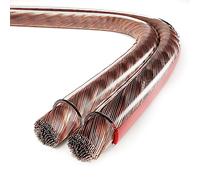 conecto Speaker Cable CCA 2 x 4.00 mm², 10.0 m, Audio Cable with Polarity Marking for HiFi Speakers Boxes Subwoofer, Transparent