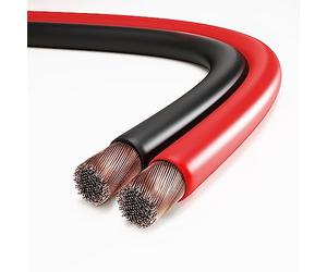 conecto Speaker Cable CCA 2 x 4.00 mm², 30.0 m, Audio Cable with Polarity Marking for HiFi Speaker Boxes Subwoofer, Red/Black