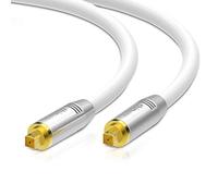 conecto thinwire Premium Toslink Cable (TOSLINK Male to TOSLINK Plug), Metal, Gold-Plated, White, 3.00 m