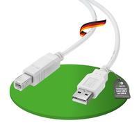 conecto USB 2.0 Cable/Printer Cable, USB A Male to USB B Male, 480 Mbit/s, White, 1.80 m