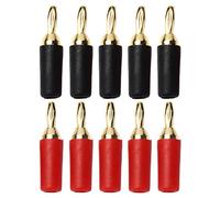 Conector Banana de 2,5 mm Conector de Altavoz Macho para Soldadura de Latón Chapado en Oro para Enchufe de Panel de Audio 5 Juegos 10 Piezas Rojo y Negro A Prueba de Explosiones
