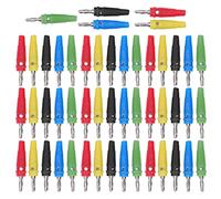 Conector Banana de 4 mm Conector Banana Profesional sin Soldadura para Equipos Electrónicos Barco RV Camión Cubierta de Goma de Latón Chapado en Automóvil 50 Piezas Multicolor