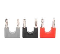 Conector Banana de doble U38, conector Banana ABS chapado en cobre de 4mm para equipo de Radio osciloscopio, juego de 3 uds. Rojo, Negro, Gris