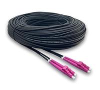 Conectra - Fibre Optic Cable Armoured OM4 LC/UPC to LC/UPC Duplex Black for Indoor and Outdoor Use (Length 40 Metres)