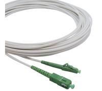 Conectra® - Fibre Optic Patch Cable | OS2 | 9/125µm Singlemode | Simplex | LC/APC to SC/APC | White | Ideal for FTTH Home Networks | Fibre Optic Fibre Optic Cable LC/SC (Length 15 m)