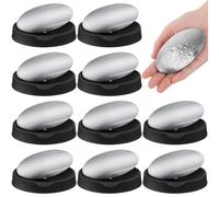 Conelist 10 Pack Stainless Steel Soap Bar, Deodorant Metal Soap Bar Silver Soap Odor Remover Wash Your Hands to Remove Smell Like Onion, Fish or Garlic