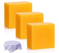 Conelist 3 Pcs Beeswax Block for DIY Beeswax Wrap Making Kit with Tree Resin, Coconut Oil Makes up to 20 Wraps Reusable Food Storage Wrap Beeswaxs for Homemade Food Wax Wraps Natural Ingredients, 150g