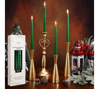 Conelist 4 Pcs 9 Inch Christmas Bayberry Tapers Candles Green Bayberry Scented Candle with Bayberry Legend Dripless Beewax Candle Sticks with Cotton Wick Gift for Christmas Holiday Celebration