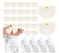 Conelist 54 Sets Wedding Favors for Guests 54 Heart Shaped Candles Mini Soywax Tealight Candles 54 Thank You Cards and 54 Organza Bags for Wedding Party Favor Decoration