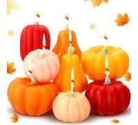 Conelist 8 Pcs Fall Candles Thanksgiving Pumpkin Shaped Candle Soy Scented Candles Fall Themed Pumpkin Tealight Candles Handmade Wax Thanksgiving Table Decor Fall Candles Thanksgiving Autumn Party