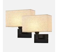 CONERY 2 Pack Wall Sconce Soft Fabric Wall mounting lamp Bedside lamp Anti-Rust Iron Wall lamp Lamps Lighting fixtures Living Room Bedroom Wall Sconce Classic Lamps