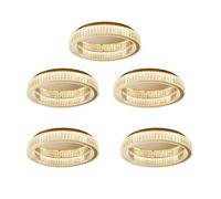 CONERY 5 PACK Round LED Crystal Flush Mount Ceiling Light Modern Luxury 3 Colors Dimmable Indoor Decorative Lighting Fixture for Living Room Bedroom Dining Room Hallway Hotel