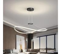 CONERY Iron LED Chandelier 3000-6500K Hanging Lamp Fixtures Droplight With Rings Modern Wall Control Home Decor LED Suspension Lighting Fixtures Simple Indoor Lighting Dimmable Pendant Lighting