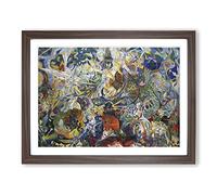 Coney Island By Joseph Stella Classic Painting Framed Print | A2 Walnut Framed Wall Art | Ready to Hang | Classic Landscape Picture | Living Room Bedroom Lounge Office