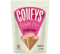 Coneys Waffle Cone Strawberry 63g (ONE BAG) Bite-Sized Strawberry Filled Mini Waffle Cones Sweet Crunchy Snacks for Snacking, Sharing & Desserts Coneys