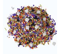 Confect Boo-tiful Spell Sprinkles | Mix White, Lime Green & Midnight Blue Pearl Sprinkles | Mix Lime Green & Orange Jimmies | Edible Sprinkles - 50 Gms