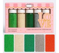 Confect Christmas Sprinkles | Christmas Sprinkles - Red White Silver & Green Pearls Sparkling sugar I Christmas Sprinkles for Dessert Decorating