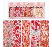 Confect Pink, Red & White Pearls Sprinkles, Mix Hearts Sprinkles, Anniversary Spinkles, Sprinkles for Baking & Cake Decorative, Cookie Sprinkles, Edible Sprinkles Mix Pack of 5-140gms