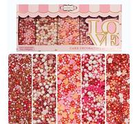 Confect Pink, White & Silver Pearl Sprinkles, Heart Sprinkles, Sprinkles for Baking & Cake Decorative, Birthday & Celebration Sprinkles, Cookie Sprinkles, Edible Sprinkles Mix Pack of 5-140 GMS