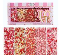 Confect Red, Pink & White Pearls Sprinkles, Mix Heart & Stars Sprinkles, Sprinkles for Baking & Cake Decorative, Birthday Sprinkles, Edible Sprinkles Assorted Pack of 5 - 140gms