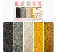 Confect Sparkling Sugar for Baking & Cake Decorative Sugar Assorted pack of 5 All that Glitters Sparkling Sugar Sprinkles Mix Black, Sliver, White, Yellow & Champagne Gold 100Gms