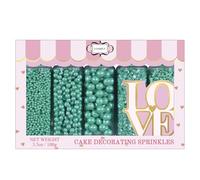 Confect Sprinkles for Cakes & Cupcakes Decoration | Refreshment Bash Frosted Mint Green Sprinkles | Celebration Sprinkles | Edible Mix Dragees, Jimmies & Sparkling Sugar - 140 gms
