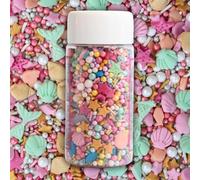 Confect Under the Sea Sprinkle Mix - Mermaid Theme with Shells & Stars (Seaside Sparkle) - Edible Ocean Topping for Cakes, Cupcakes - Vegan, Gluten-Free, Nut-Free 4.2 oz