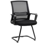 Conference Chair Black Mesh Ergonomic Sled Base Rocking 58.5x57.5x93cm Polyester